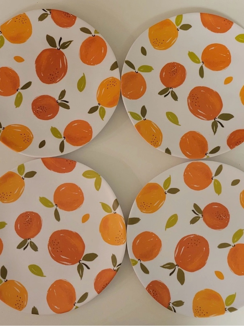 Hobby Lobby Spring Shop Orange Melamine 8” Salad Plates Set Of 4 Summer Oranges